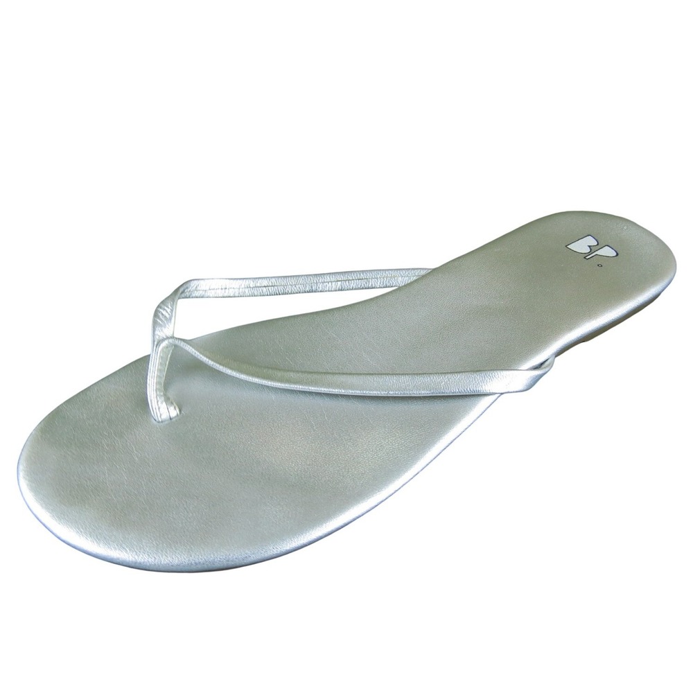 BP. Women Flip Flop Silver Leather Sz 9 Medium Gently Used 2025